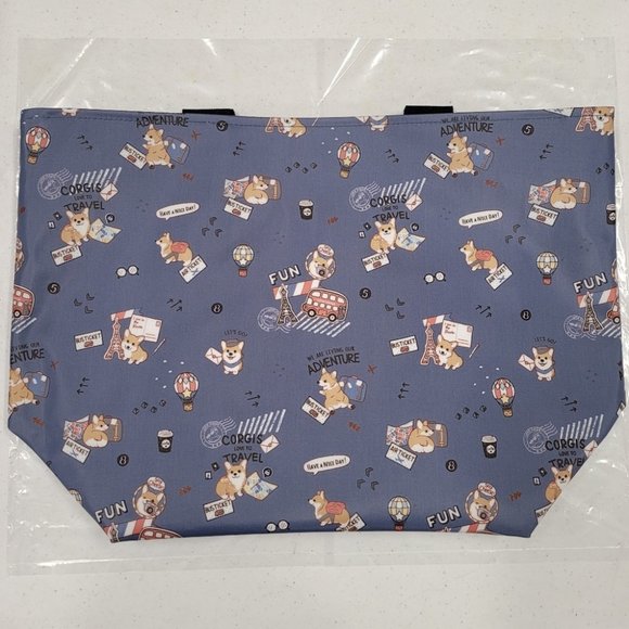 Waterproof Corgi Large Travel Tote Shoulder Bag - Picture 9 of 13